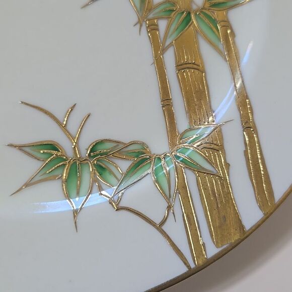 Hand Painted Bambo Plates Occupied Japan Set of 4 Mame-Zara Appetizer Dessert - Picture 5 of 16